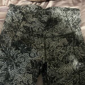 Black and Gray Floral Patterned Pants